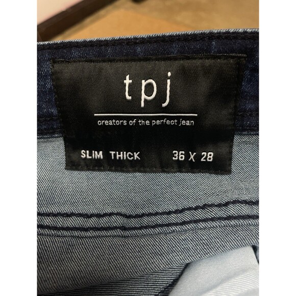 TPJ Slim Thick Men's Stretch Blue Denim Jeans Size W36 L28 - Picture 12 of 13